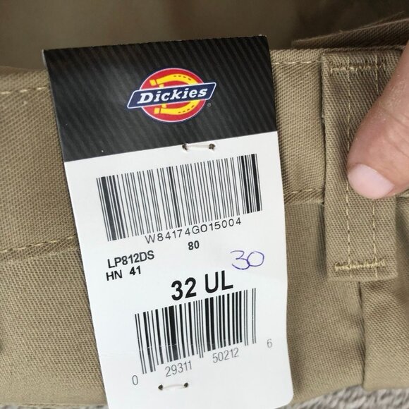 NWT Dickies Mens Work Pants Size 32UL Straight Relaxed Classic Khaki Chino Tan - Picture 12 of 15